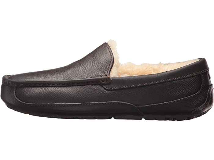UGG Ascot Slipper China Tea Brown Leather Men's