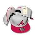 Gray and Red with Braves Embroidery - Snapback Cap