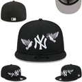 New York Yankees Black Fitted Cap with Embroidered Dove Details
