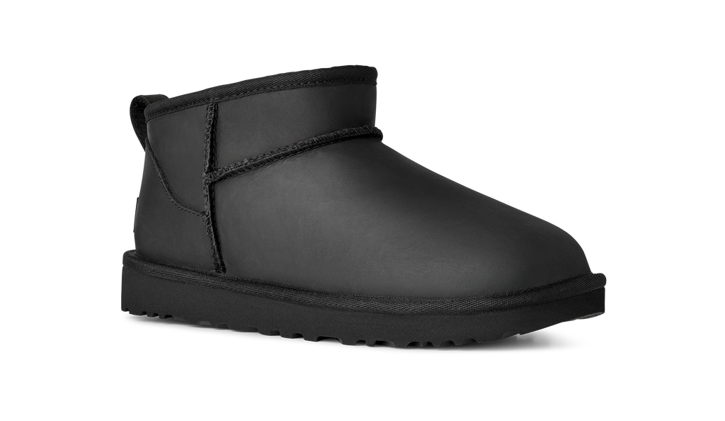 UGG Classic Ultra Mini Black Leather Women's